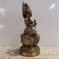 Messingfigur indische Göttin Lakshmi auf Lotus