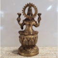 Messingfigur indische Göttin Lakshmi auf Lotus