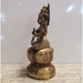 Messingfigur indische Göttin Lakshmi auf Lotus